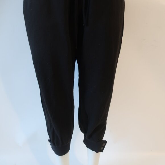 Womens The Range Black Elastic Drawstring Waist Cropped Jogger Sweatpants L - Picture 5 of 13